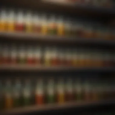 Diverse Range of Fungicides A variety of fungicide bottles on a shelf.