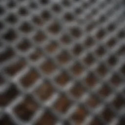 Close-up view of various galvanized wire mesh sizes used in farming applications