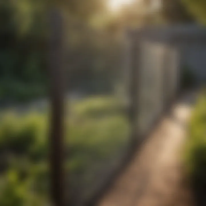 Installation of galvanized wire mesh in a garden setting