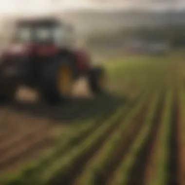 An agricultural landscape depicting innovation and technology