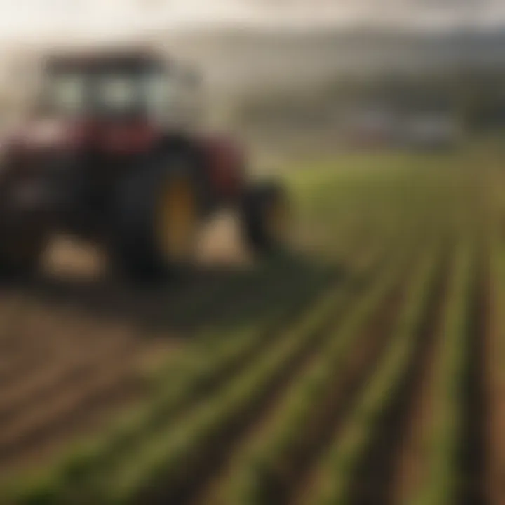 An agricultural landscape depicting innovation and technology