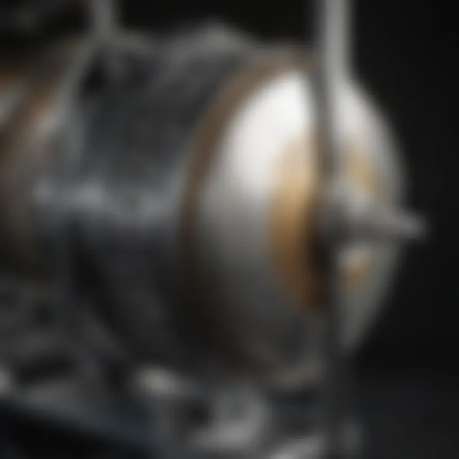 Detailed view of a globe mixer blade