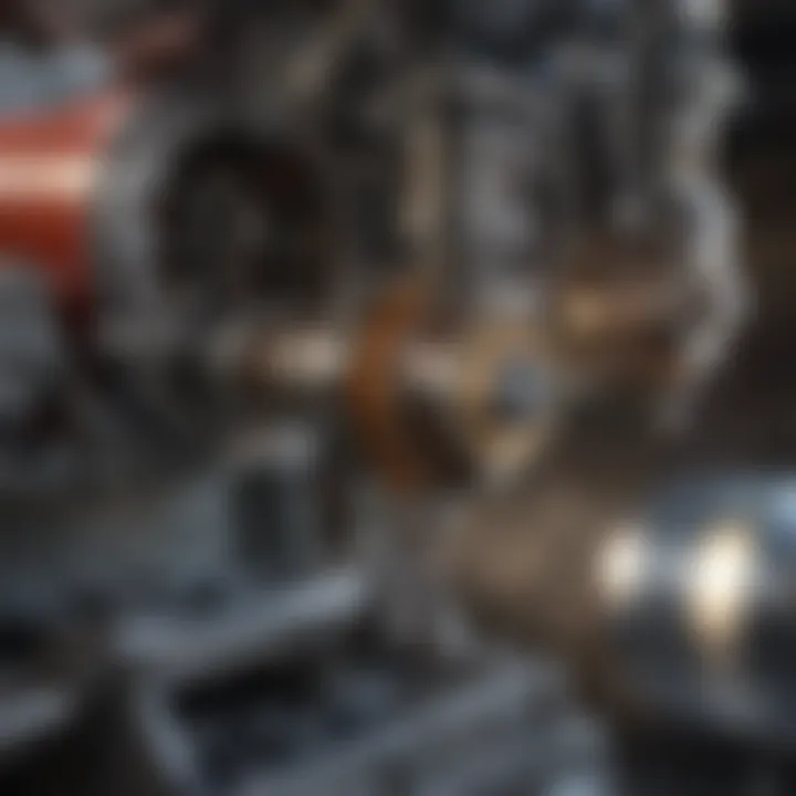 Close-up of globe mixer motor components