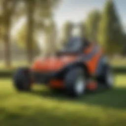 Husqvarna zero turn mower displaying attached hitch