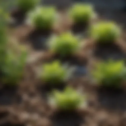 A close-up of hydro seed starter components including seeds, mulch, and fertilizer.