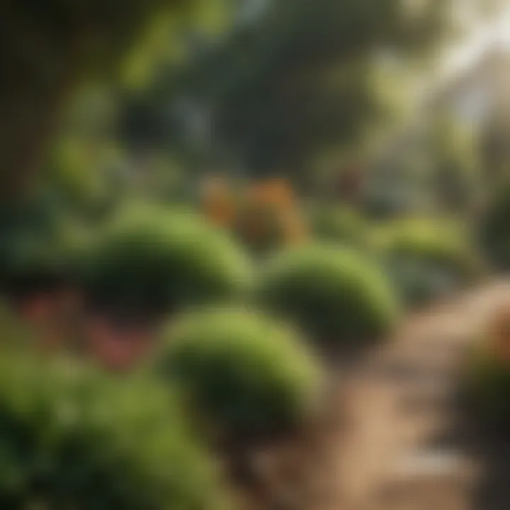 A lush garden area showcasing thriving plants grown using hydro seed starter techniques.