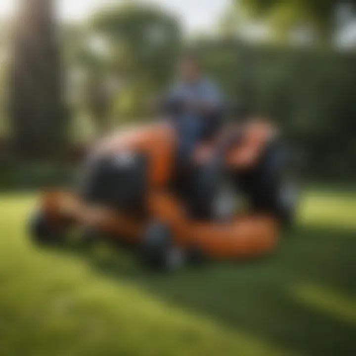 Efficient mowing results with sharp blades in action