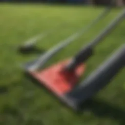 Close-up of different types of lawn mower blades