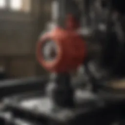 Detailed view of a FIMCO sprayer pump assembly