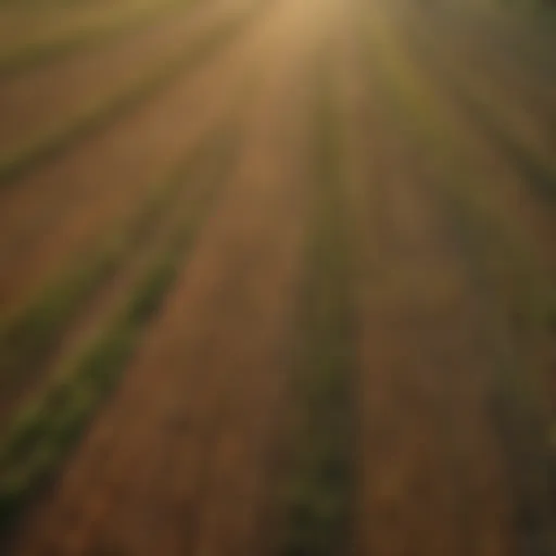 Aerial view of agricultural fields demonstrating supply chain complexity