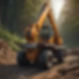 Small log loader grapple showcasing its robust design