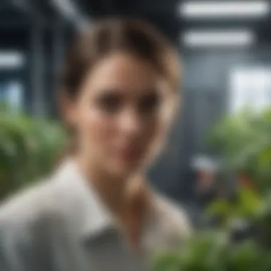 Innovative research on sustainable agricultural technologies displayed in a lab.