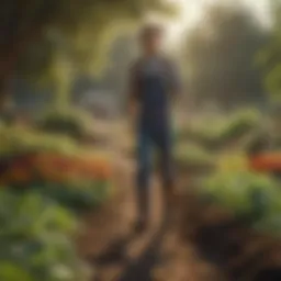 A vibrant organic farm showcasing diverse crops and sustainable practices.