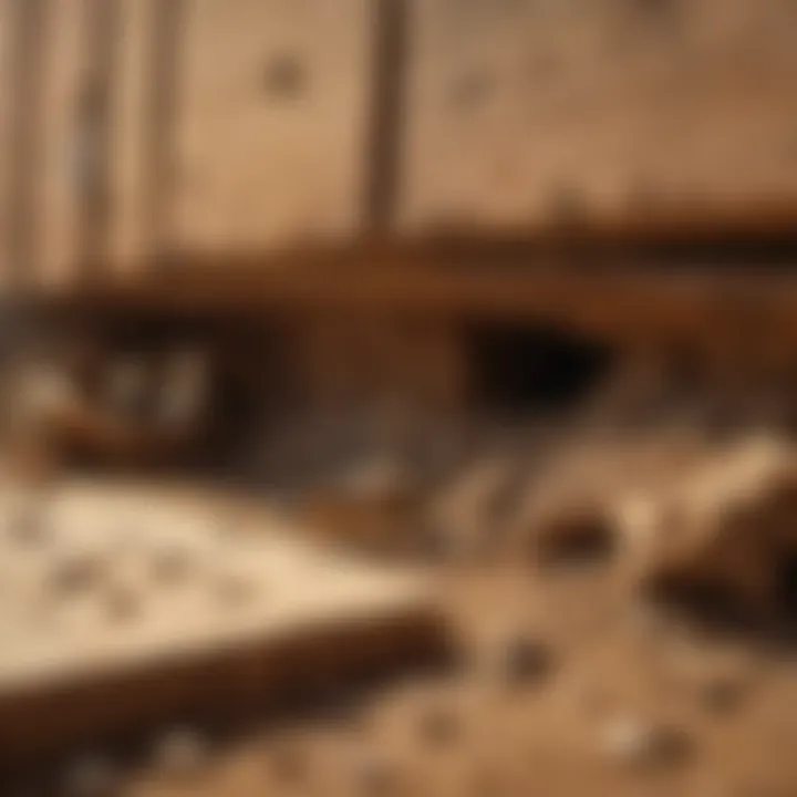 Illustration showing the damage caused by termites to wooden structures