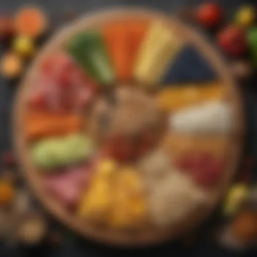 Colorful representation of the four basic food groups