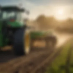 John Deere hydraulic rear blade in action on a farm