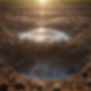 Water Management in Soil A visual representation of water retention and drainage in agricultural soil.