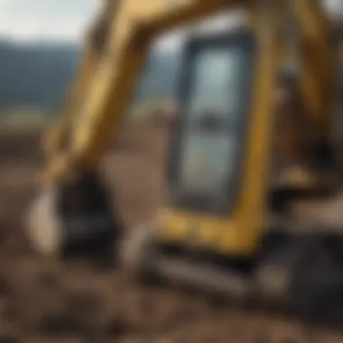 Close-up of advanced technology integrated into excavator controls
