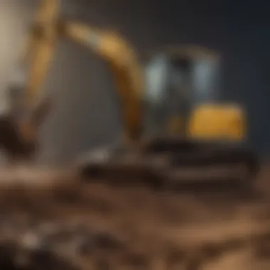 Small excavator performing soil excavation