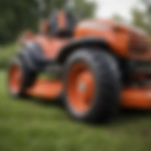 Detailed view of a zero turn mower cart showcasing its robust design