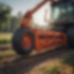 Detailed view of a sod harvester showcasing its cutting mechanism