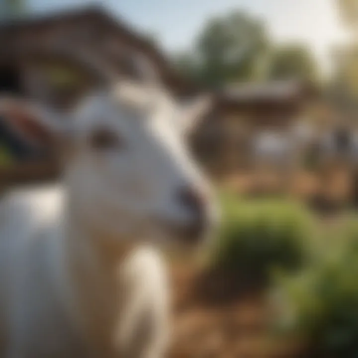 A picturesque goat farm showcasing sustainable practices.