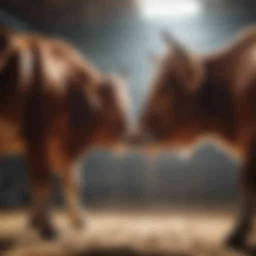 Cattle being vaccinated for disease prevention
