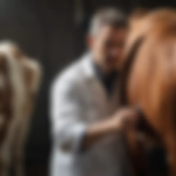 Veterinarian administering vaccine to cattle