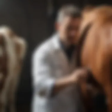 Veterinarian at Work Veterinarian administering vaccine to cattle
