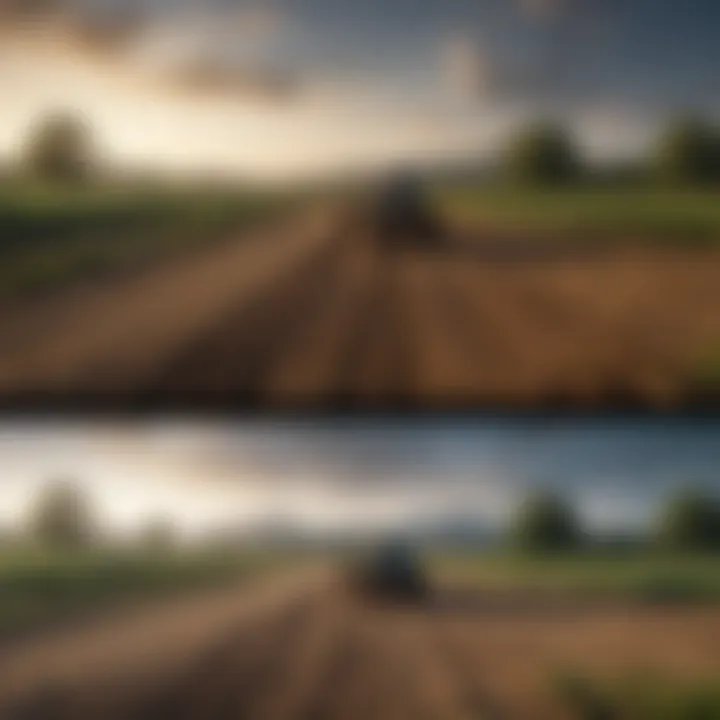Before and after land leveling with Virnig