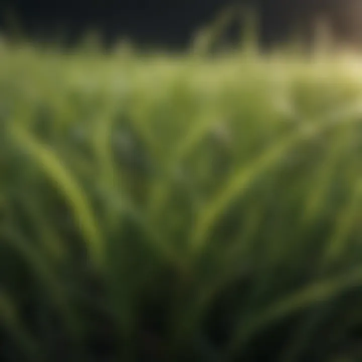 Close-up of healthy buffalo grass blades