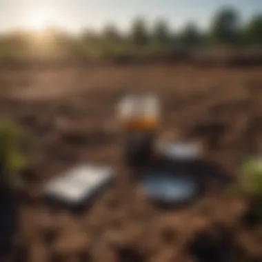 Researching Soil Test Kits A knowledgeable gardener researching soil test kits online