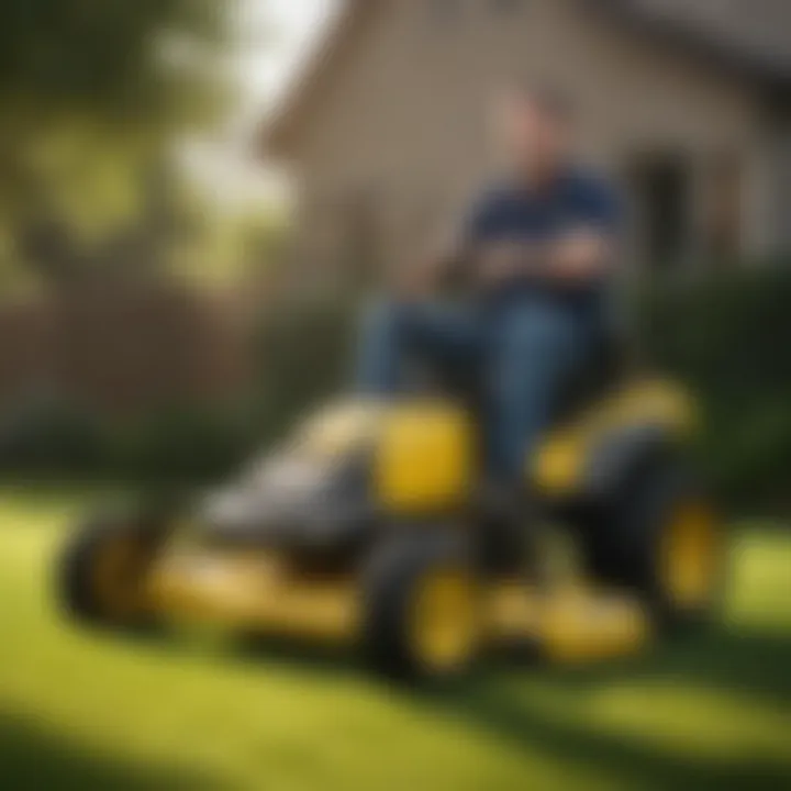 An authorized dealer showcasing Poulan lawn mowers