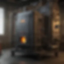An advanced wood oil hot air furnace in operation